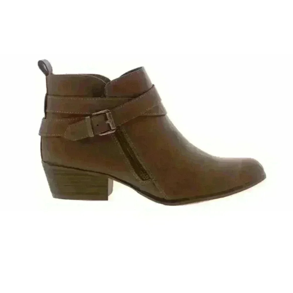 UnionBay Womens Teddy Whiskey Fashion Bootie in Brown,sz 7.5